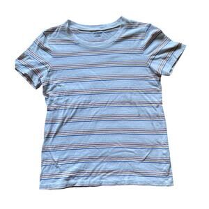 Madewell Womens/Teens Vertical Strip Rainbow Retro T-Shirt Size XXS Cotton